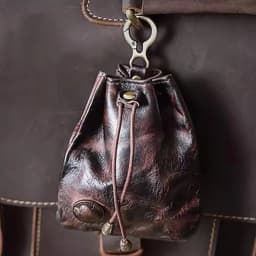 WERLLANDS PU Leather Retro Drawstring Key Case Coin Purse