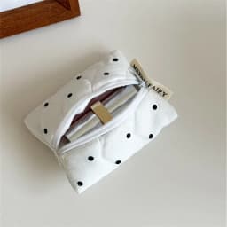 Quilted Dot Makeup Bag for Women Girl Small Large Lipstick Brush Cosmetic Pouch Case Portable Mini Wallet Coin Purse Bags