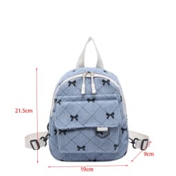 Mini Backpack Sweet Bowknot Printed Shoulder Bag Travel Cosmetic Storage Bag Korean Ins Student Bookbags Casual Rucksack