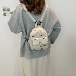 Mini Backpack Sweet Bowknot Printed Shoulder Bag Travel Cosmetic Storage Bag Korean Ins Student Bookbags Casual Rucksack
