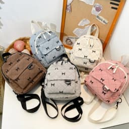 Mini Backpack Sweet Bowknot Printed Shoulder Bag Travel Cosmetic Storage Bag Korean Ins Student Bookbags Casual Rucksack