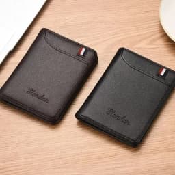 Ultra-thin Mini Wallet Men's Short Youth Vertical Personalized Wallet Men's Korean Students Simple Soft Wallet.