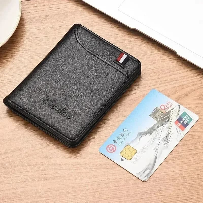Ultra-thin Mini Wallet Men's Short Youth Vertical Personalized Wallet Men's Korean Students Simple Soft Wallet.