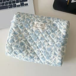 1pcs Cotton Black Flower Women Cosmetic Bag Fabric Storage Bags Small Big Capacity Travel Organzier Pouch Women Makeup Case