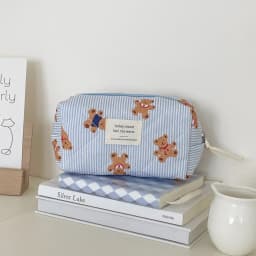 1pcs Cotton Black Flower Women Cosmetic Bag Fabric Storage Bags Small Big Capacity Travel Organzier Pouch Women Makeup Case