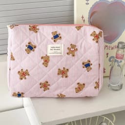 1pcs Cotton Black Flower Women Cosmetic Bag Fabric Storage Bags Small Big Capacity Travel Organzier Pouch Women Makeup Case