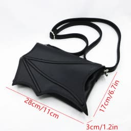Black bat wing bag small crossbody bag, Gothic style purse Batwing Handbag