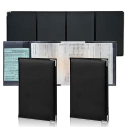 1/2pcs 4-Fold Grey Card Holder in Imitation Leather Vehicle Document, Insurance & Licence Holder – Elegant, Compact and Durable