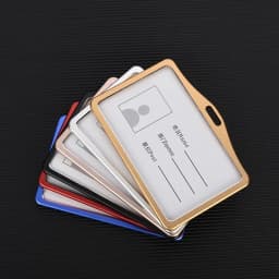 Fashion Card Cover Women Lanyard Aluminum Alloy Work ID Card Holder Business Work Card ID Badge Holder Metal Bags Case