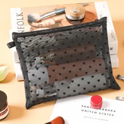 1Pcs Hot Mini Transparent Heart Makeup Bag Women Portable Lipsticks Cosmetic Storage Pouch Ins Clear Ctue Small Make Up Bag