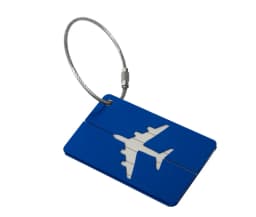 Aluminum Alloy Travel Luggage Tag Hanging Tag Suitcase Tag Plane With Name ID Cards Anti-lost Solid Color Travel Accessories