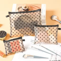 Mesh Makeup Bag Small Clear Cosmetic Pouch for Women Mini Lipstick Organizer Travel Card Toiletry Bag Storage Pouch for Purse
