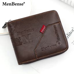 New Men Zipper Wallets Short Card Holder Vintage Male Wallet High Quality PU Leather Classic Coin Pocket Wallet For Boys