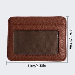 1Pcs Lychee-Patterned Ultra-Thin Card Holder with Id Window, Multi-Card Slot Mini Portable Card Holder with Coin Compartment, Unisex Daily Card Holder