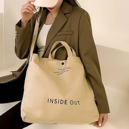 Japanese Simple Canvas Satchel Unisex Crossbody Bag Washable Thick Handbag Fashion Large Capacity Bag for Students Daily Carry