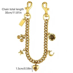 Alloy Cherry Flower Bag Pendant Versatile Design Bag Charms Hanging Chain Fashion Accessory