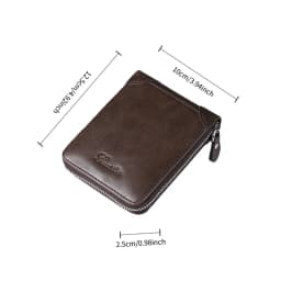 Business Casual Men's Zipper Wallet, Multi-card Slot ID Holder Wallet