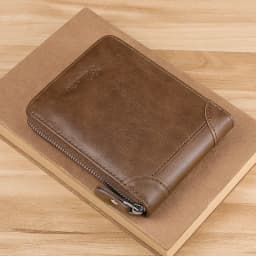 Business Casual Men's Zipper Wallet, Multi-card Slot ID Holder Wallet