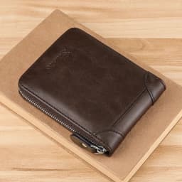 Business Casual Men's Zipper Wallet, Multi-card Slot ID Holder Wallet