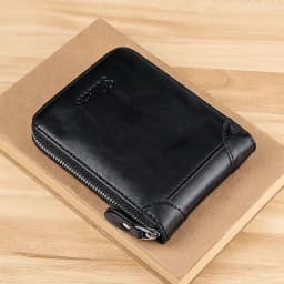 Business Casual Men's Zipper Wallet, Multi-card Slot ID Holder Wallet