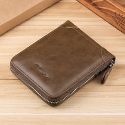 Business Casual Men's Zipper Wallet, Multi-card Slot ID Holder Wallet