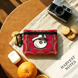 L-Leisure-M-M-Malbones Golf Compact Oxford Cloth Coin Purse Detachable Carabiner Hook Portable Key Card Organizer Pouch