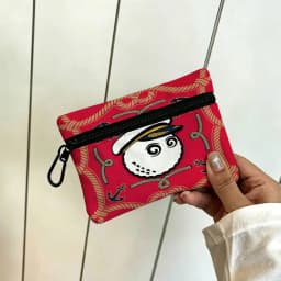 L-Leisure-M-M-Malbones Golf Compact Oxford Cloth Coin Purse Detachable Carabiner Hook Portable Key Card Organizer Pouch