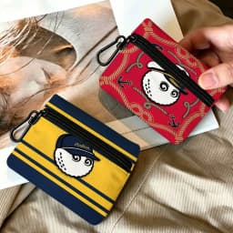 L-Leisure-M-M-Malbones Golf Compact Oxford Cloth Coin Purse Detachable Carabiner Hook Portable Key Card Organizer Pouch