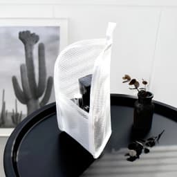 Portable Mesh Standing Toiletry Bag, Lightweight Foldable Clear Hanging Travel Organiser for Toothbrush & Travel