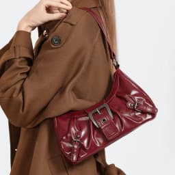 Retro Y2K Pleated Hobo Shoulder Bag for Women Hot Selling Maillard Style Underarm Bag Clutch Handbags for Travel Work Shopping