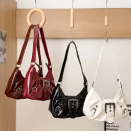 Retro Y2K Pleated Hobo Shoulder Bag for Women Hot Selling Maillard Style Underarm Bag Clutch Handbags for Travel Work Shopping