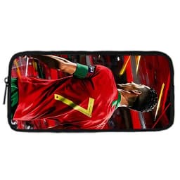 Football Star Child School Backpack with Lunch R-Ronaldos Bags ,Pencil Bags ,C-CR7 School Bags for Boys Girls Best Gift