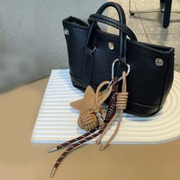 PU Leather Star and Ball Pendant Love Heart Ring Keychain Women Bag Decoration Backpace Accessories for Daily Use Gifts