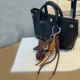 PU Leather Star and Ball Pendant Love Heart Ring Keychain Women Bag Decoration Backpace Accessories for Daily Use Gifts