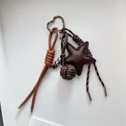 PU Leather Star and Ball Pendant Love Heart Ring Keychain Women Bag Decoration Backpace Accessories for Daily Use Gifts