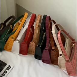 Fashion PU Leather Bags for Women Alligator Pattern Armpit Handbag Female Small Underarm Messenger Bag Purse