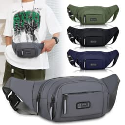 Men Canvas Fanny Waist Packs Unisex Fit Waistpack Mobile Sports Outdoor Running Anti Theft Ultra Thin Invisible Waist Bag