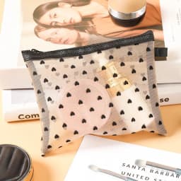 1pcs Mesh Clear Cosmetic Bags Small Large Black Makeup Bag Portable Travel Toiletry Organizer Case Lipstick Storage Pouch