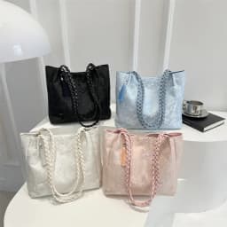 Texture Leisure New Chinese Style Shoulder Bag Antique Versatile Large Capacity Tote Bag Hanfu Element Work Commuter Storage Bag
