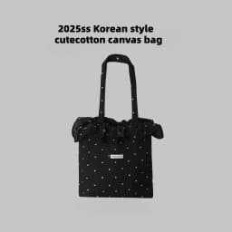 All-match Wave Point Chiffon Shoulder Bag Large Capacity Fairy Mesh Handbag Commuting Bag Korean Style Tote Bag Women