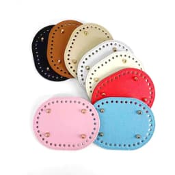 14.5x11cm Oval Bottom for Knitted Bag PU leather Bag Base Handmade Bottom With Holes Diy Crochet Bag Bottom accessories