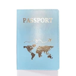PU Leather Passport Cover For Men & Women World Map Travel Passport Case Organizer - Protective Card Holder ID Document Covers