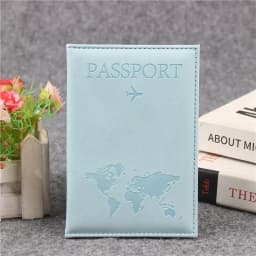 PU Leather Passport Cover For Men & Women World Map Travel Passport Case Organizer - Protective Card Holder ID Document Covers