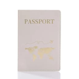 PU Leather Passport Cover For Men & Women World Map Travel Passport Case Organizer - Protective Card Holder ID Document Covers
