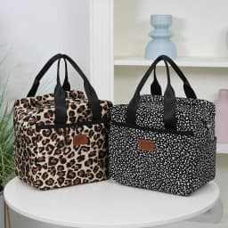 Thickened Nylon Fabric Lunch Bag with Aluminum Foil Inner Large Capacity Portable Lunch Box Storage Bag for Work Picnic Scho