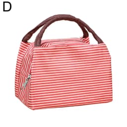 Stripes Lunch Bag For Women Isothermal Bag Packaged Food Thermal Bags Thermo Pouch Kids Lunch Bag Refrigerator Bag