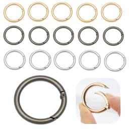 5-50Pcs Alloy Round Ring Key Chains Spring Clasps Bag Hanger Hooks for Purse Bag Open Carabiner Buckles Connectors DIY Jewelry