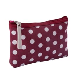 Canvas Dot Print Makeup Bag Women Cosmetic Bags Toiletry Bag Phone Organizer Key Phone Pouch Coin Purse Travel Cosmetic Bag