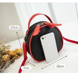 Fashion Cherry Pattern Sweet Girls Small Round Bag Handbag Simple Casual Student Mini Travel Backpack Handbags Shoulder Bags