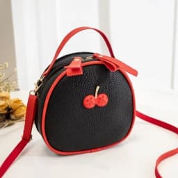 Fashion Cherry Pattern Sweet Girls Small Round Bag Handbag Simple Casual Student Mini Travel Backpack Handbags Shoulder Bags